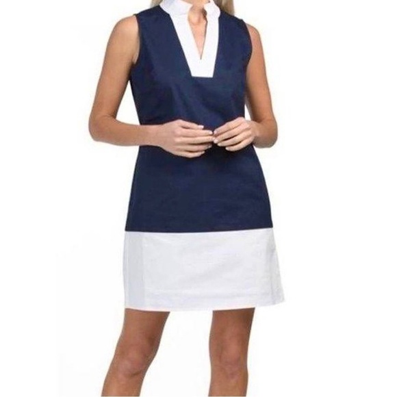 SAIL TO SABLE Nautical Sleeveless Colorblock Tunic Shift Dress - Picture 9 of 9